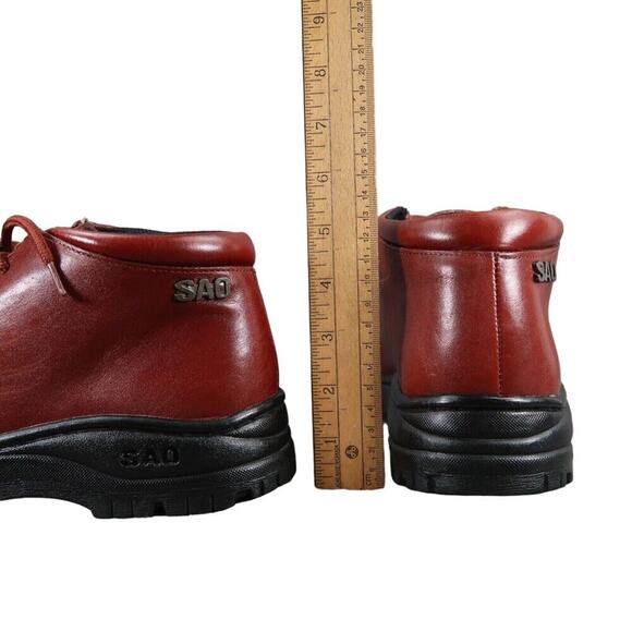 SAO Shoes Mens 9 Boots Leather Vintage Stacy Adams Red Chukka Chunky Retro Ankle - Picture 7 of 14